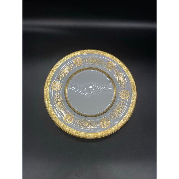 Coalport Lady Anne Salad Plate with Gold Encrusted Bands & Scrolls Bone China - Picture 4 of 6